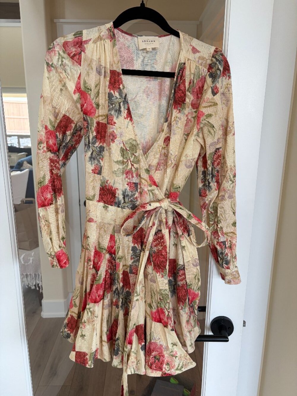 RESERVED: Sézane Floral Long Sleeve Wrap Dress Women's Size 36